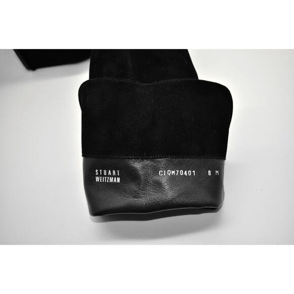 E0 Auth STUART WEITZMAN Semi Black Suede Over The Knee Wedge Boots Size 8 M $645 - Picture 11 of 11